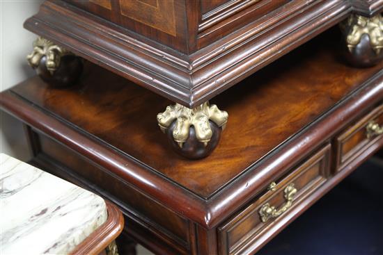 An Althorp Living History Collection walnut and mahogany Renaissance cocktail cabinet on stand, W.4ft 2in. D.1ft 8in. H.5ft 7in.